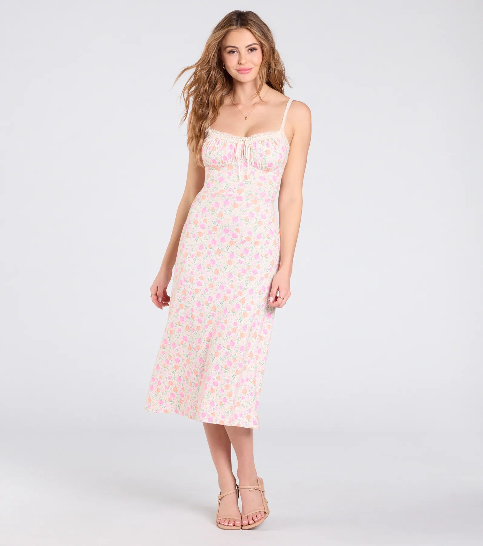 Beach Casual Dresses with a Breezy Design Darling Vibe Ditsy Floral A-Line Midi Dress Beach Casual Dresses with a Breezy Design Darling Vibe Ditsy Floral A-Line Midi Dress
