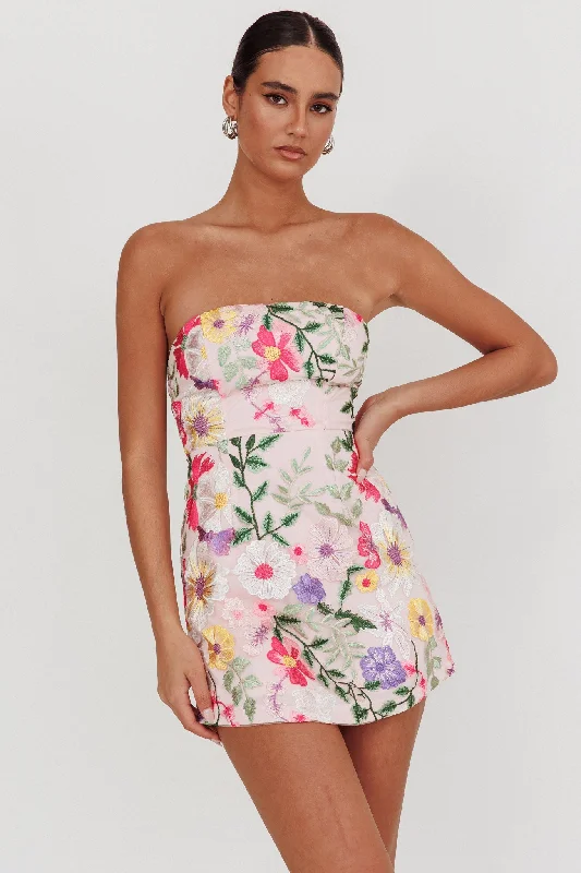 Office - Appropriate Casual Dresses with a Professional Edge Entered The Chat Strapless Mini Dress Multi Office - Appropriate Casual Dresses with a Professional Edge Entered The Chat Strapless Mini Dress Multi