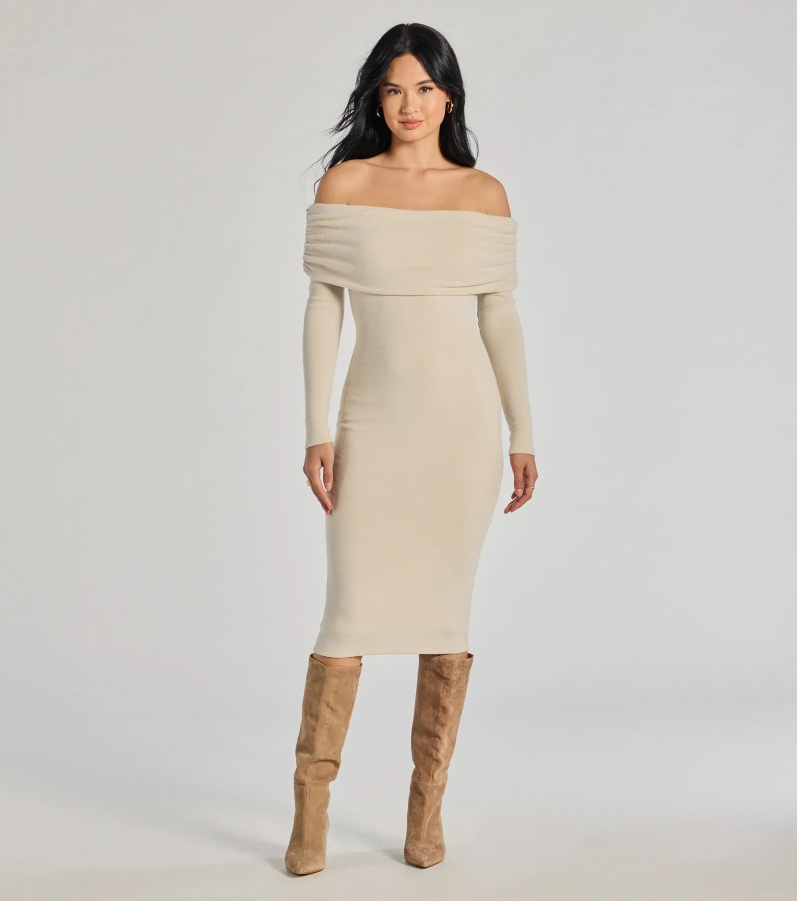 Tie - Dye Casual Dresses for a Retro Style​ Casually Classic Long Sleeve Midi Dress