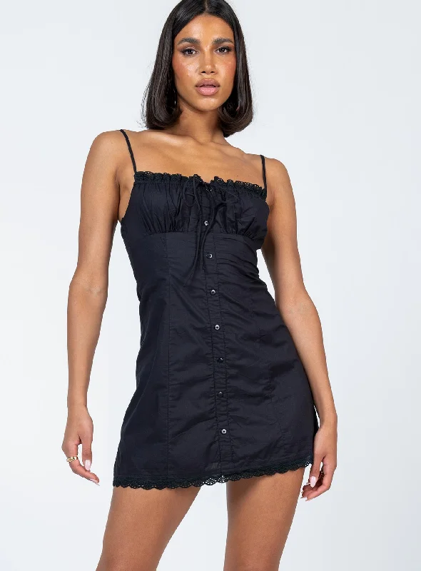 Outdoor Event Casual Dresses in Durable Fabrics​ Lilou Mini Dress Black