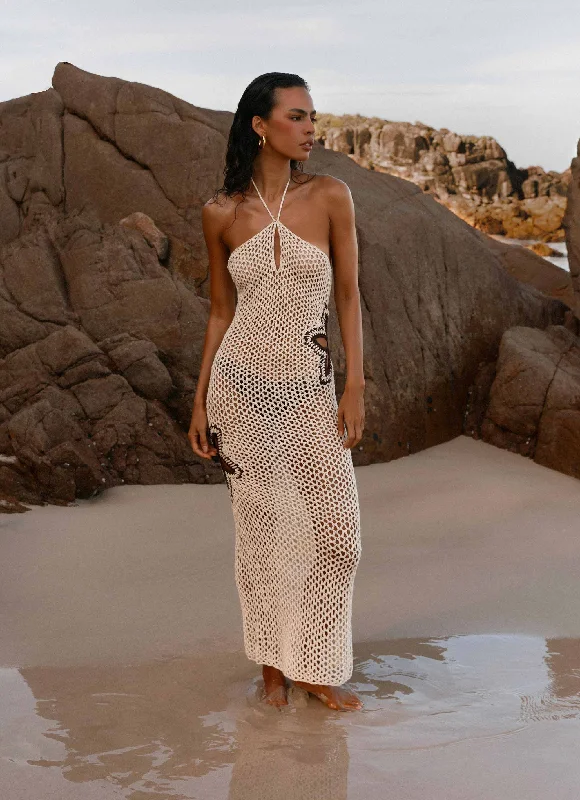 Glittery Casual Dresses for a Sparkly Effect Aster Crochet Maxi Dress - Pastel Yellow Glittery Casual Dresses for a Sparkly Effect Aster Crochet Maxi Dress - Pastel Yellow