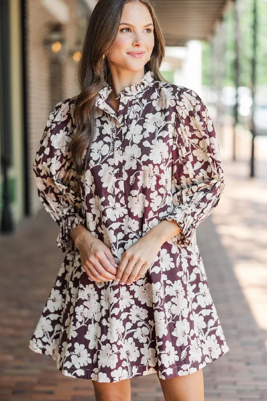 Travel - Friendly Casual Dresses for Comfort on the Go​ Shoot For The Stars Plum Purple Floral Dress