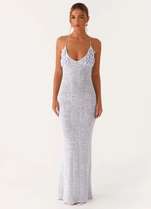 Midi Casual Dresses in Trendy Patterns​ Zara Rose Crochet Maxi Dress - Blue