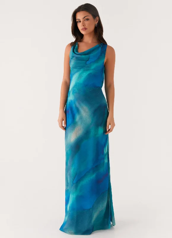 Zip - Front Casual Dresses for Easy On and Off​ Carelle Maxi Dress - Blue Tie Dye