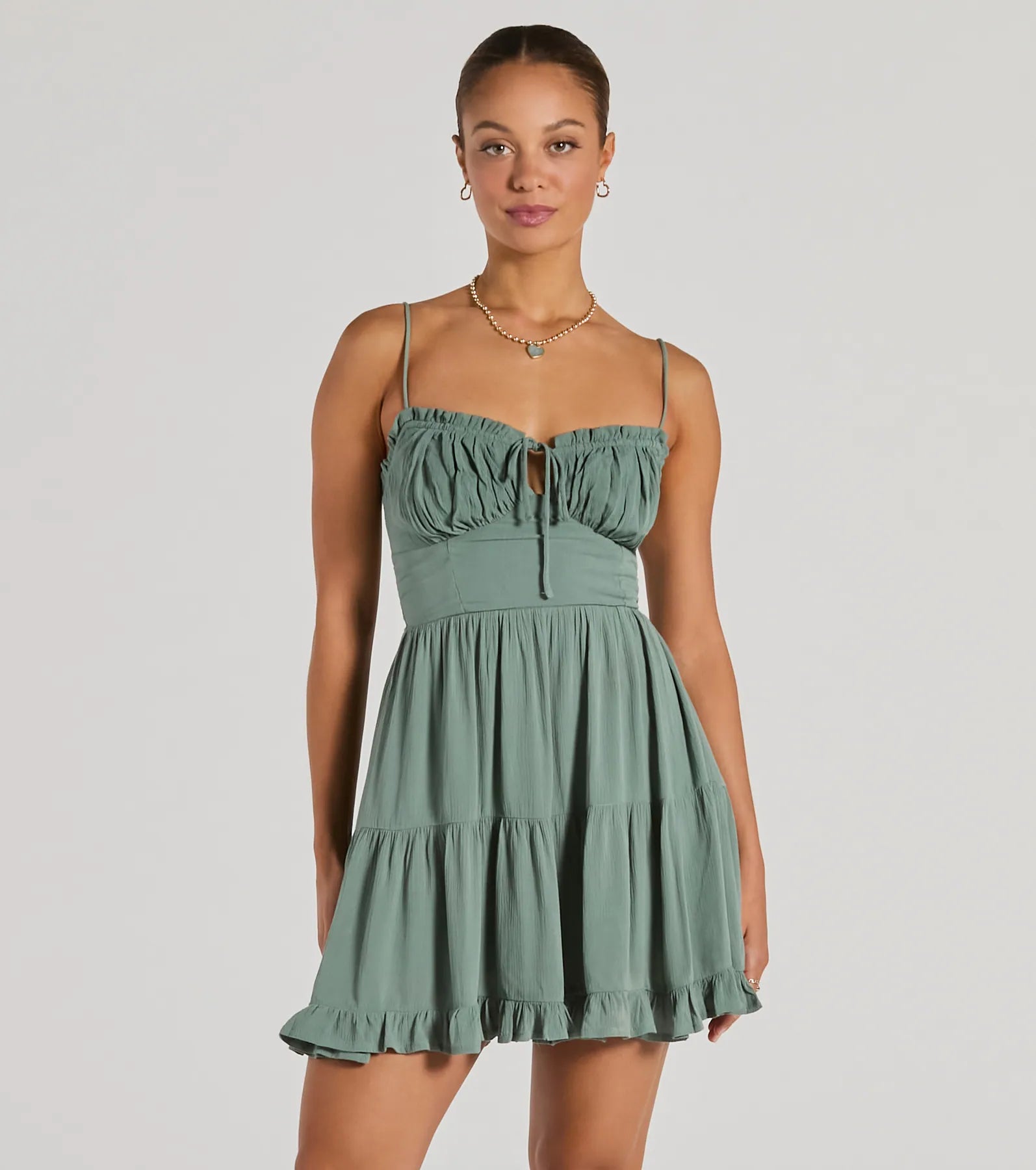 Dry - Clean - Only Casual Dresses for Delicate Fabrics A Sweet Look Sleeveless Ruffled Skater Dress Dry - Clean - Only Casual Dresses for Delicate Fabrics A Sweet Look Sleeveless Ruffled Skater Dress