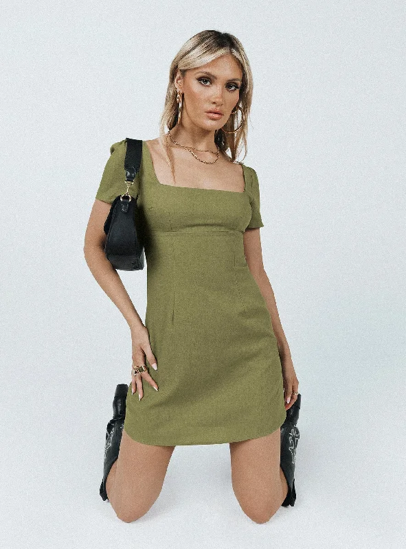 Belted Casual Dresses to Define the Waist​ Hastings Mini Dress Khaki
