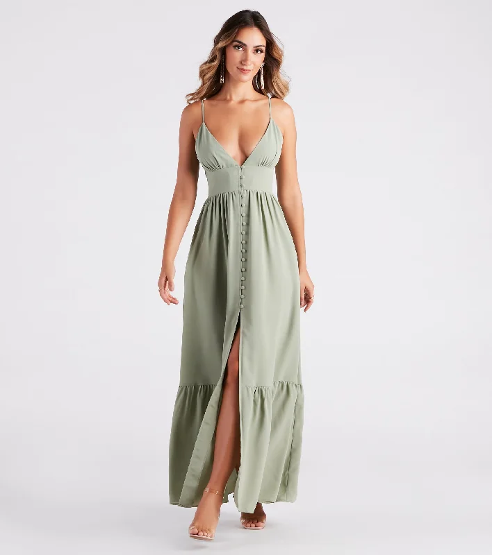 Sleep - Wear Inspired Casual Dresses for a Cozy Feel Swept Off Your Feet Button Ruffle Maxi Dress Sleep - Wear Inspired Casual Dresses for a Cozy Feel Swept Off Your Feet Button Ruffle Maxi Dress