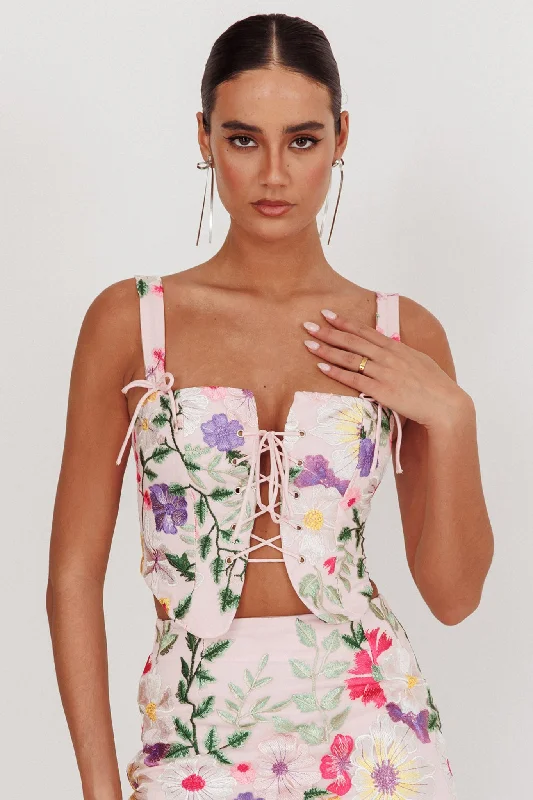Bamboo - Fiber Casual Dresses for an Eco - Friendly Option High Street Jacquard Corset Top Floral Multi Bamboo - Fiber Casual Dresses for an Eco - Friendly Option High Street Jacquard Corset Top Floral Multi