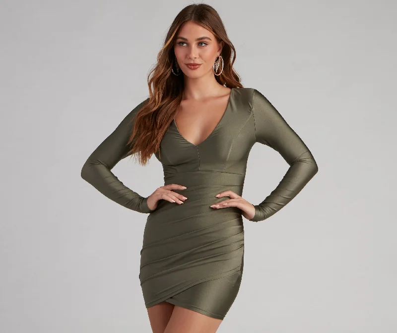 Mini dresses with wrap - around styles Weekend-Ready Bodycon Mini Dress