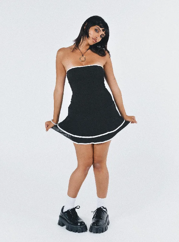 Animal print mini dresses for a bold statement Samira Strapless Mini Dress Black