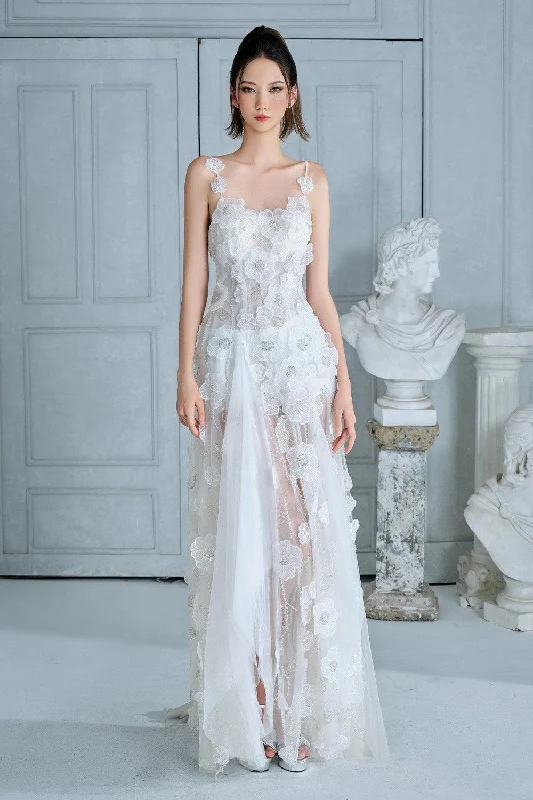 Anti - Wrinkle Casual Dresses for Easy Maintenance Mirina Mermaid See-Through Mesh Lace Floor Length Dress Anti - Wrinkle Casual Dresses for Easy Maintenance Mirina Mermaid See-Through Mesh Lace Floor Length Dress