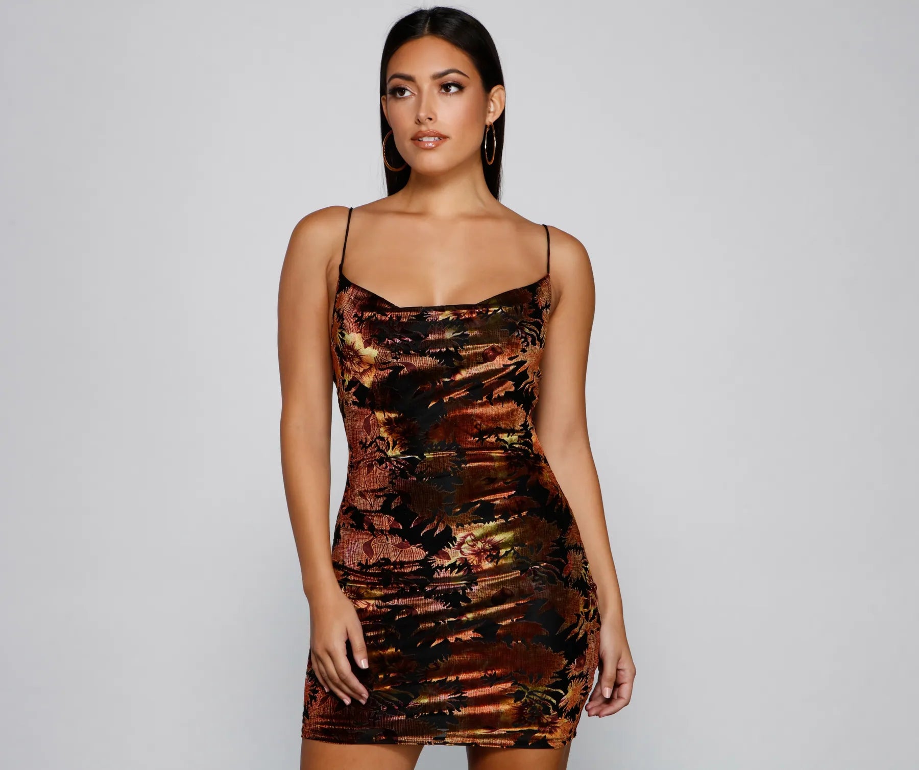 Ruffled mini dresses for a romantic touch Falling For You Velvet Burnout Mini Dress