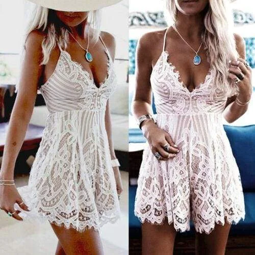 Mini dresses with bow accents for a sweet look FashionSierra - Summer Women Lace Short Mini Dress Ladies Bodycon Sleeveless Summer Holiday Party Boho Beach Mini Dress Sundress Mini dresses with bow accents for a sweet look FashionSierra - Summer Women Lace Short Mini Dress Ladies Bodycon Sleeveless Summer Holiday Party Boho Beach Mini Dress Sundress