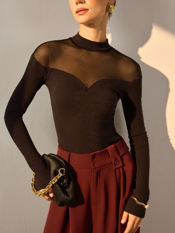 Hypoallergenic Casual Dresses for Sensitive Skin Sheer Mesh-Detail Sweetheart Slim Top Hypoallergenic Casual Dresses for Sensitive Skin Sheer Mesh-Detail Sweetheart Slim Top