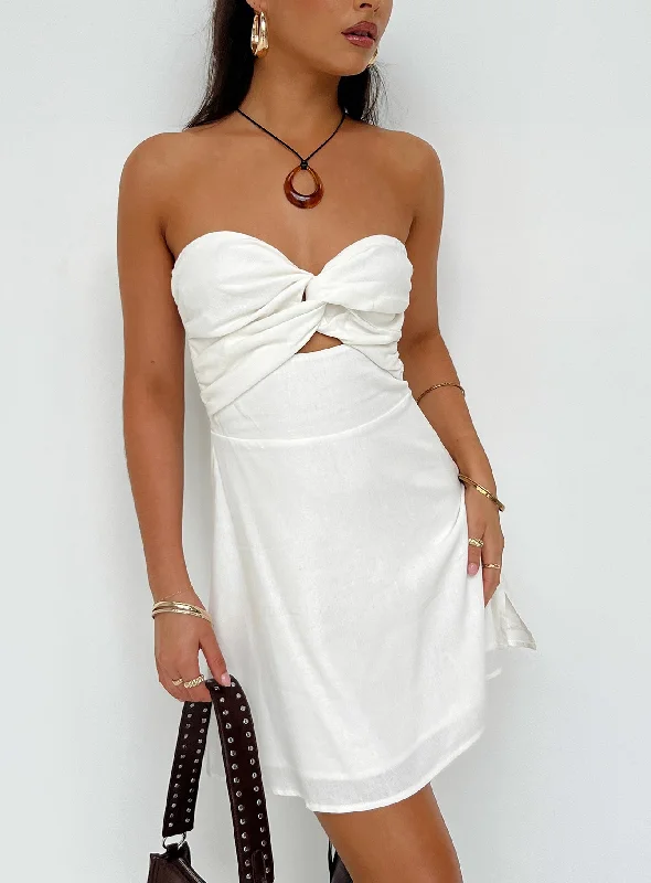 Animal print mini dresses for a bold statement Falling For You Mini Dress White