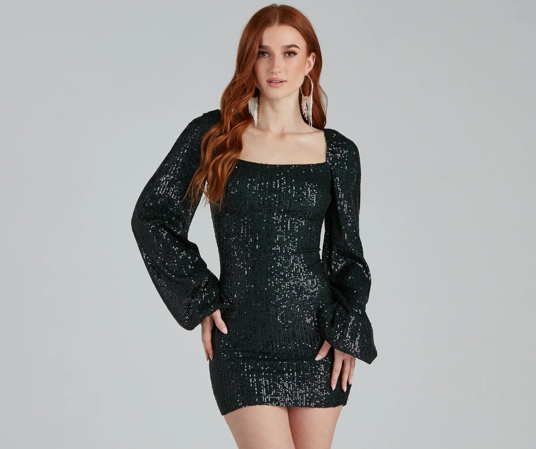 Mini dresses with button - down fronts Sparkle Factor Sequin Mini Dress
