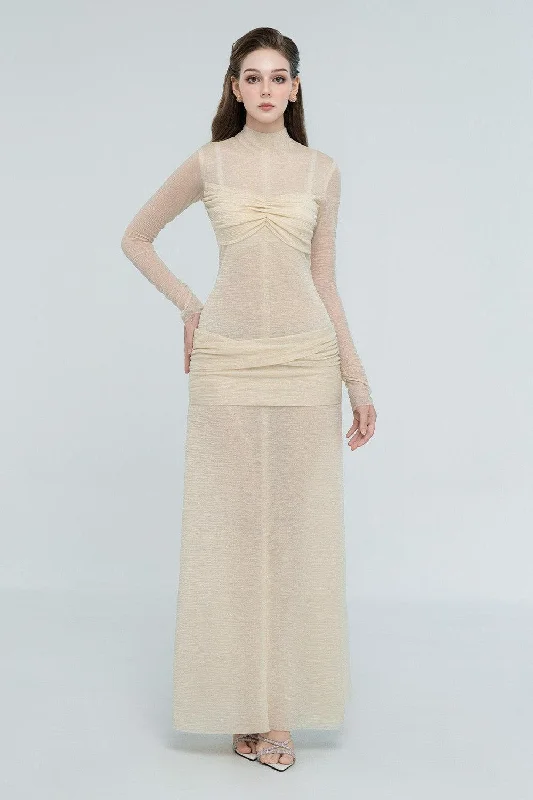 Festival - Inspired Casual Dresses with Bohemian Flair Eliza Drop Waist See-Through Mesh Sheer Maxi Dress Festival - Inspired Casual Dresses with Bohemian Flair Eliza Drop Waist See-Through Mesh Sheer Maxi Dress