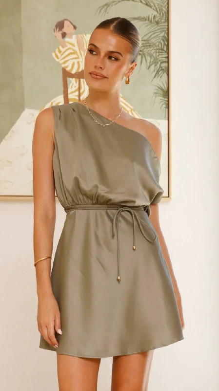 Metallic mini dresses for a glamorous event Prudence Mini Dress - Olive