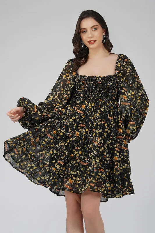 A - Line Casual Dresses for a Flattering Silhouette​ Biba Mini in Black Floral
