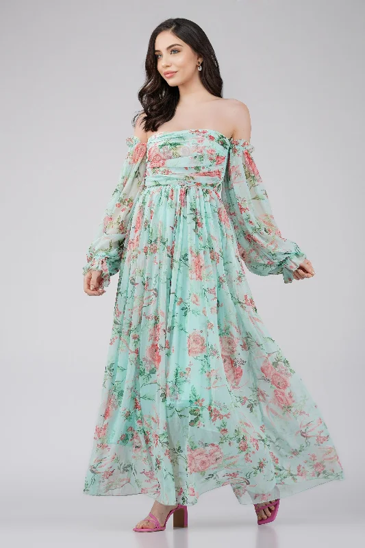 Organic Cotton Casual Dresses for a Natural Choice Lana Chiffon Printed Dress in Green Organic Cotton Casual Dresses for a Natural Choice Lana Chiffon Printed Dress in Green