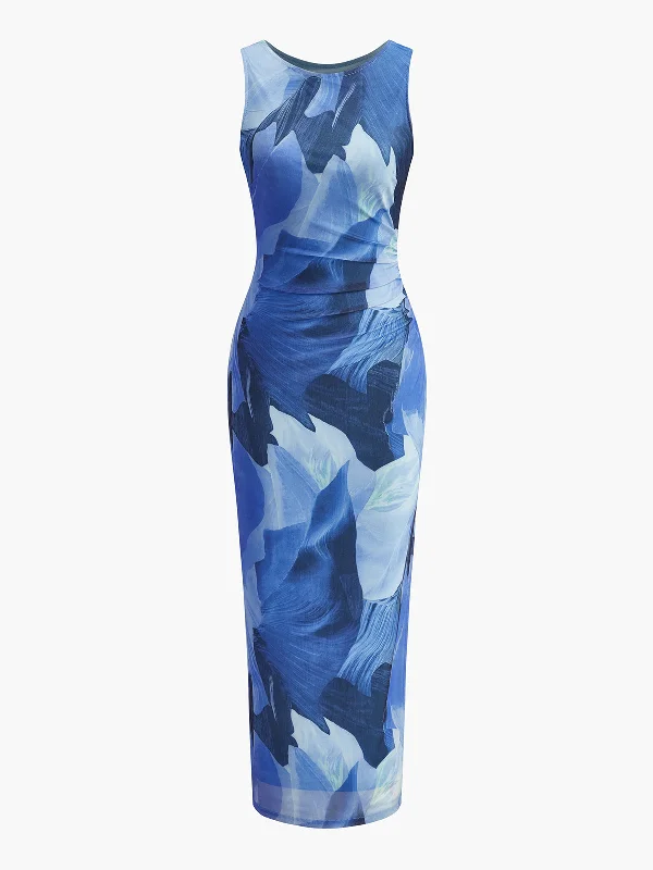 Work - from - Home Casual Dresses for Comfort and Style Sleeveless Floral Print Dress Work - from - Home Casual Dresses for Comfort and Style Sleeveless Floral Print Dress