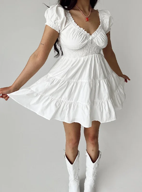 Mini dresses with one - shoulder designs Daniela Mini Dress White Petite