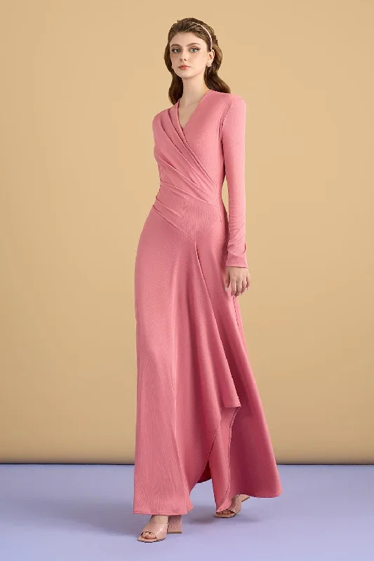 Petite - Sized Casual Dresses for Smaller Frames Cali Crossover Asymmetric Spandex Maxi Dress Petite - Sized Casual Dresses for Smaller Frames Cali Crossover Asymmetric Spandex Maxi Dress