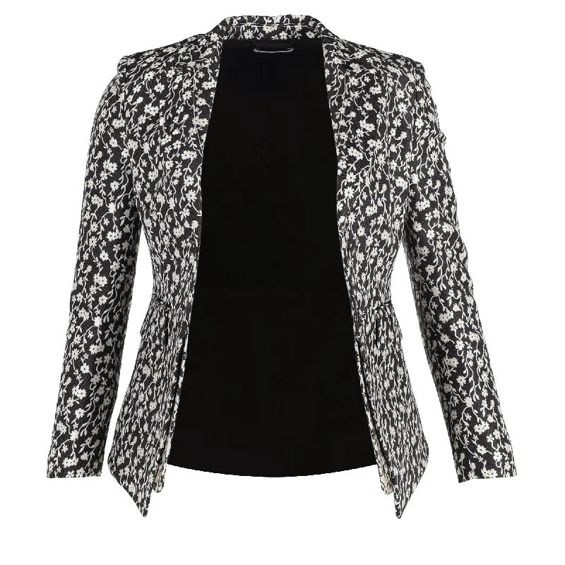 Plus Size Women's Sequin - Embellished Blazers in Silver for a Glamorous Party Altuzarra Parthia Floral Jacquard Jacket in Black Acetate Plus Size Women's Sequin - Embellished Blazers in Silver for a Glamorous Party Altuzarra Parthia Floral Jacquard Jacket in Black Acetate