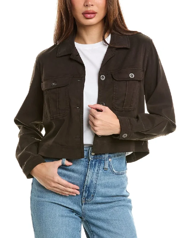Plus Size Women's Double - Breasted Wool Blazers for Winter Office Wear Bella Dahl Flap Pocket Utility Jacket Plus Size Women's Double - Breasted Wool Blazers for Winter Office Wear Bella Dahl Flap Pocket Utility Jacket