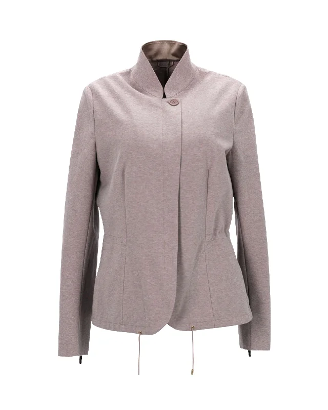 Mid - length women's down coats in a slim fit for a modern and sleek appearance Brunello Cucinelli Summer Jacket in Beige Silk Mid - length women's down coats in a slim fit for a modern and sleek appearance Brunello Cucinelli Summer Jacket in Beige Silk