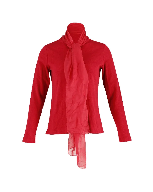 Oversized Women's Printed Blazers in Animal Patterns for a Statement Piece Carolina Herrera Sweater with Scarf in Red Cotton Oversized Women's Printed Blazers in Animal Patterns for a Statement Piece Carolina Herrera Sweater with Scarf in Red Cotton