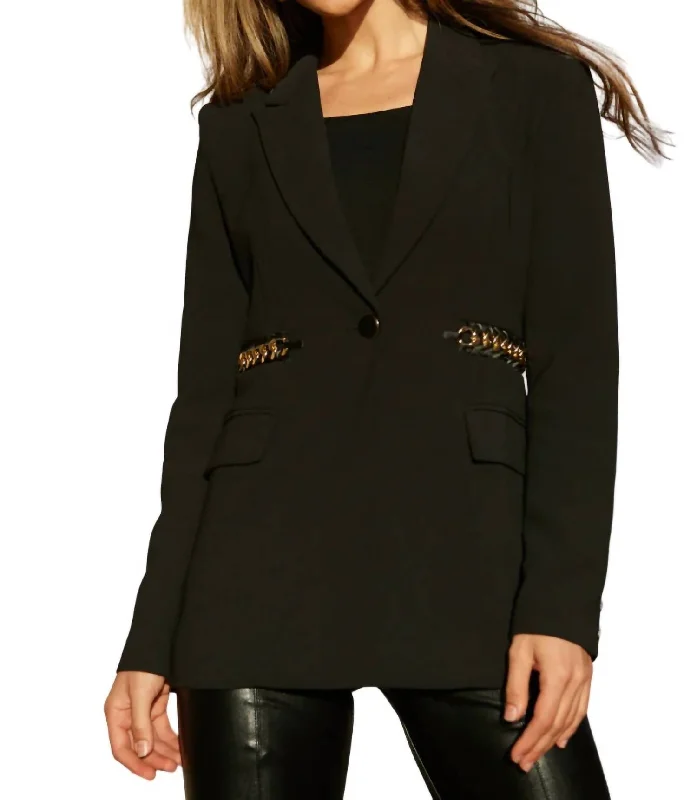 Women's Notched Lapel Blazers in Beige for a Timeless Outfit Circe Jacket In Black