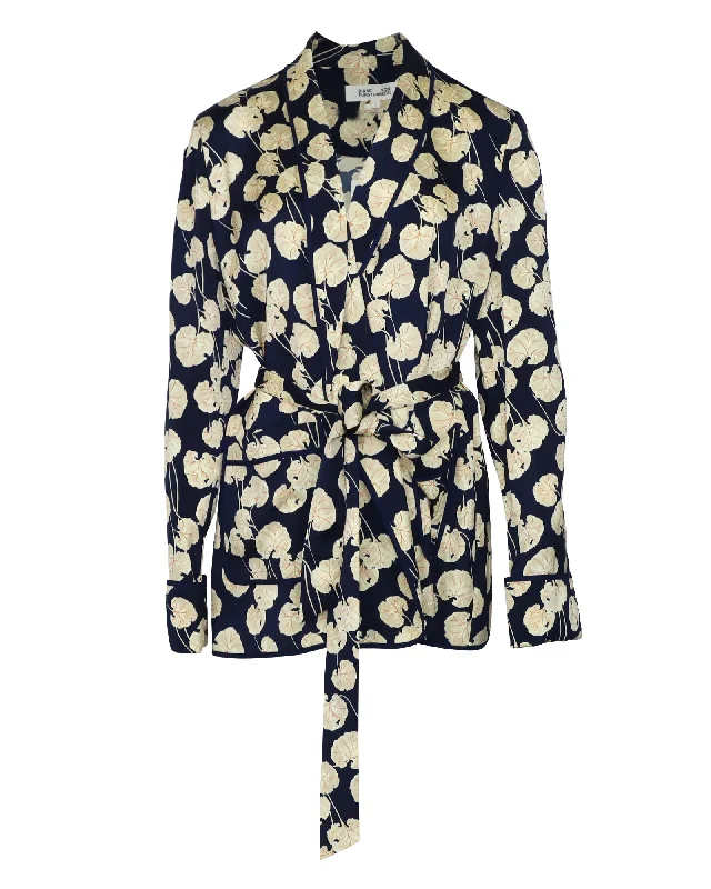Women's faux fur coats in bright colors for a bold fashion statement Diane Von Furstenberg Kimono Wrap Jacket in Navy Blue Viscose Women's faux fur coats in bright colors for a bold fashion statement Diane Von Furstenberg Kimono Wrap Jacket in Navy Blue Viscose