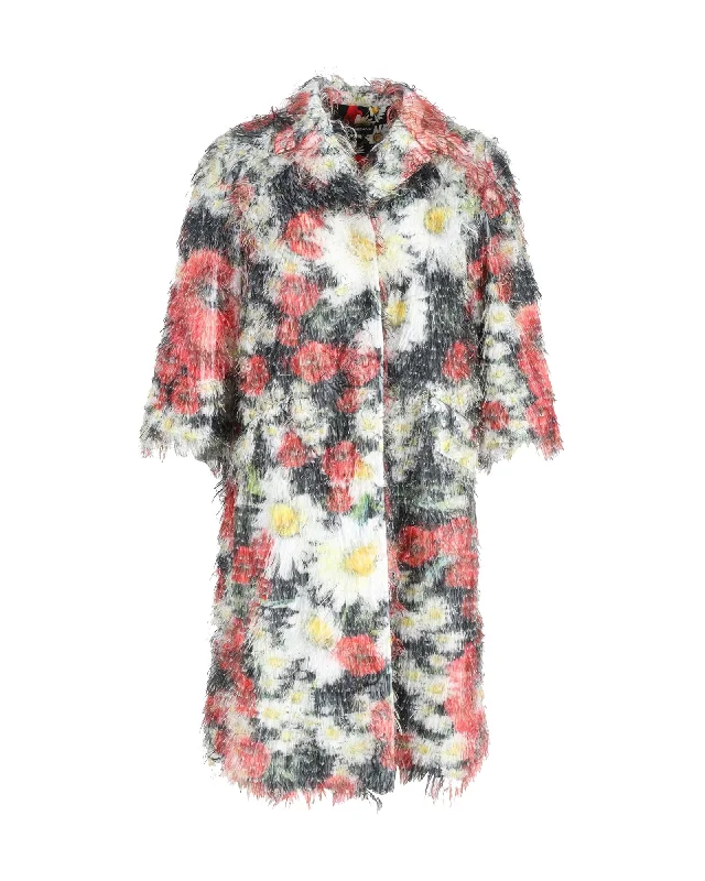 Long women's mac coats in a lightweight fabric for spring showers Dolce & Gabbana Fil Coupé Coat in Floral Print Polyester Long women's mac coats in a lightweight fabric for spring showers Dolce & Gabbana Fil Coupé Coat in Floral Print Polyester