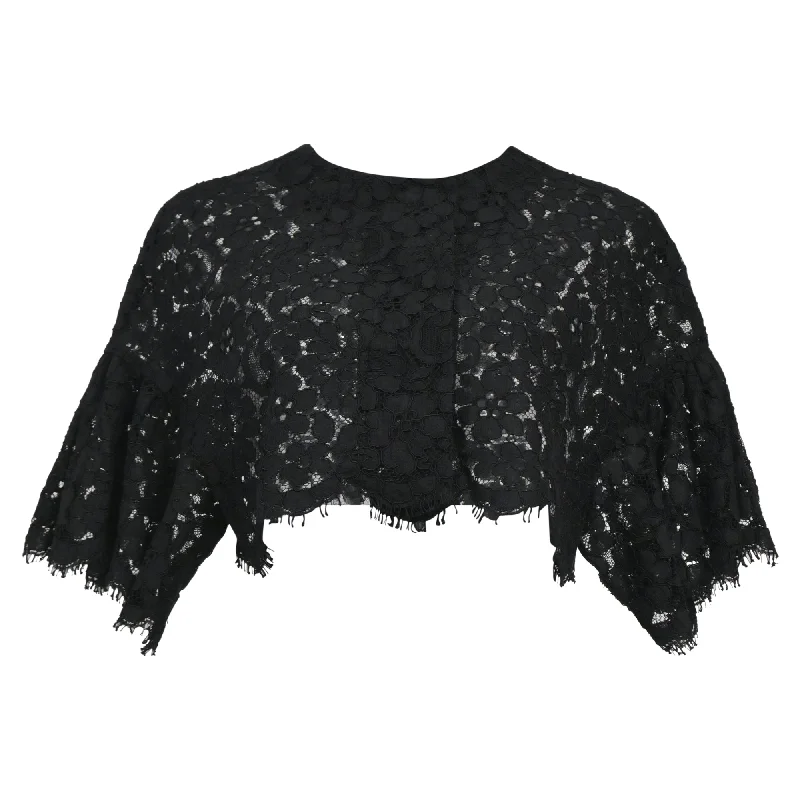 Shearling - lined women's leather coats for ultimate warmth and luxury Dolce & Gabbana Lace Bolero Top in Black Cotton Shearling - lined women's leather coats for ultimate warmth and luxury Dolce & Gabbana Lace Bolero Top in Black Cotton