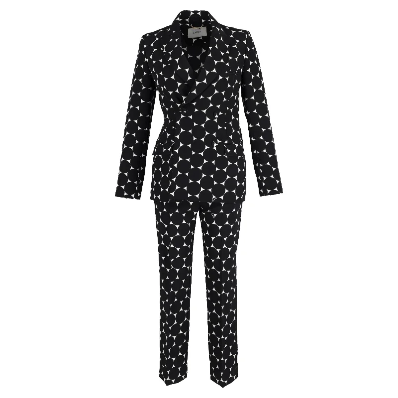Oversized Women's Checkered Blazers in Black and White for a Trendy Style Erdem Freesia Double-Breasted Crepe Jacket and Pansy Trousers in Black Polyester Oversized Women's Checkered Blazers in Black and White for a Trendy Style Erdem Freesia Double-Breasted Crepe Jacket and Pansy Trousers in Black Polyester