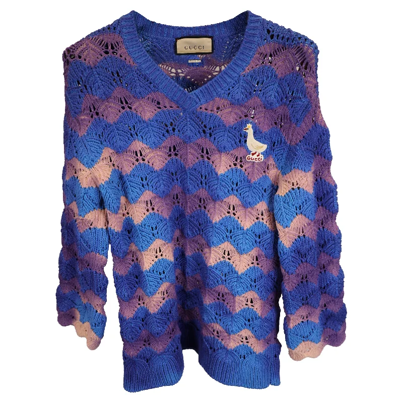 Women's Belted Blazers in Camel Color for a Sophisticated Outfit Gucci Knitted Duck-Embroidered V-neck Sweater in Multicolor Cotton Women's Belted Blazers in Camel Color for a Sophisticated Outfit Gucci Knitted Duck-Embroidered V-neck Sweater in Multicolor Cotton