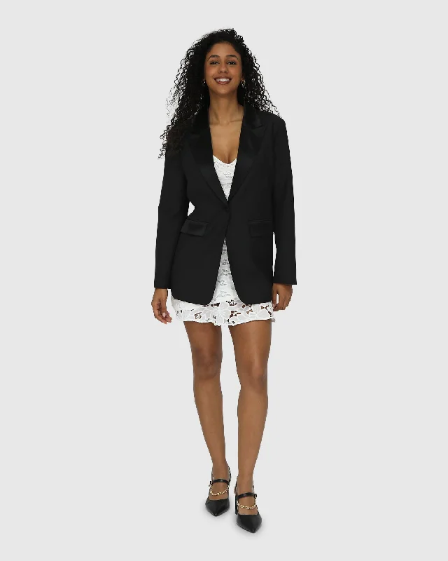 Plus Size Women's Sequin - Embellished Blazers in Silver for a Glamorous Party Head To Head Tuxedo Jacket Plus Size Women's Sequin - Embellished Blazers in Silver for a Glamorous Party Head To Head Tuxedo Jacket
