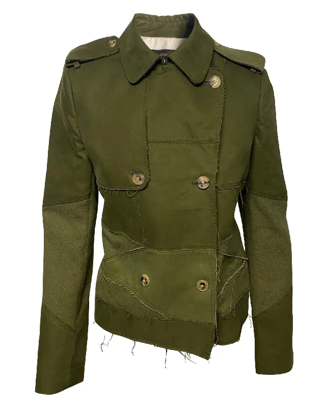 Embroidered women's cotton coats in a bohemian pattern for a unique design Joseph Patchwork Jacket in Green Cotton Embroidered women's cotton coats in a bohemian pattern for a unique design Joseph Patchwork Jacket in Green Cotton