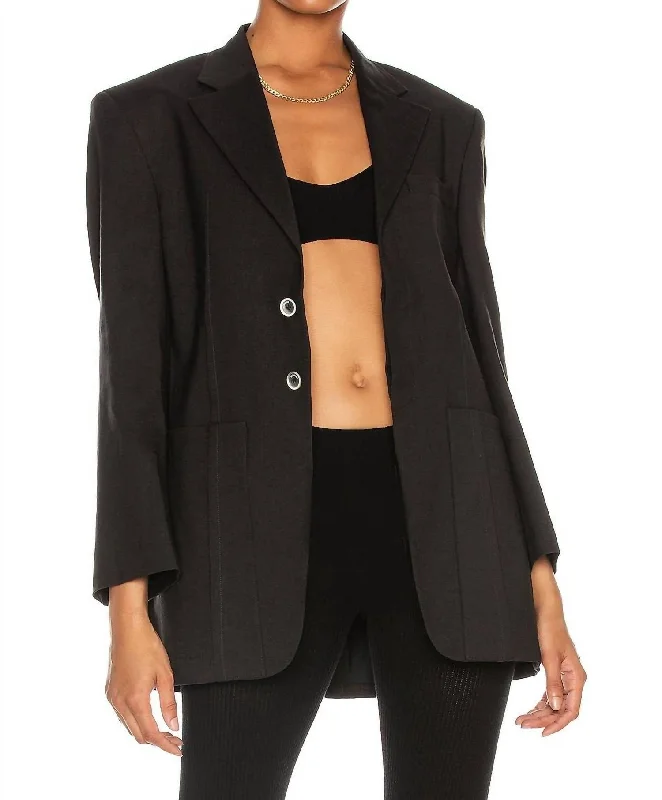 Women's Slim - Fit Blazers in Charcoal Gray for a Professional Appearance La Veste D'homme Blazer Jacket In Black Women's Slim - Fit Blazers in Charcoal Gray for a Professional Appearance La Veste D'homme Blazer Jacket In Black