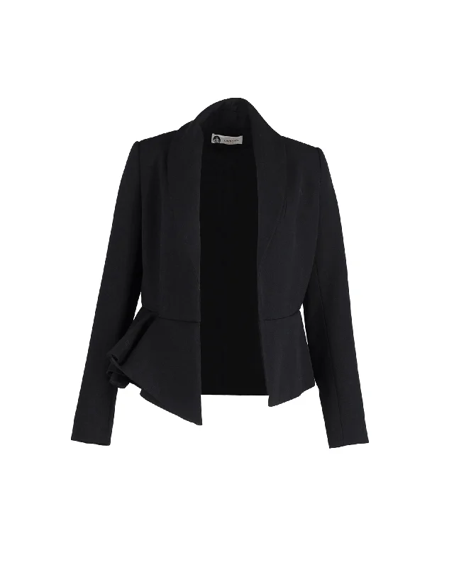 Women's Notched Lapel Blazers in Beige for a Timeless Outfit Lanvin Peplum Blazer in Black Wool Women's Notched Lapel Blazers in Beige for a Timeless Outfit Lanvin Peplum Blazer in Black Wool