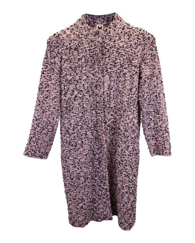 Water - resistant women's trench coats with adjustable cuffs for rainy days M Missoni Tweed Coat in Pink Wool Water - resistant women's trench coats with adjustable cuffs for rainy days M Missoni Tweed Coat in Pink Wool