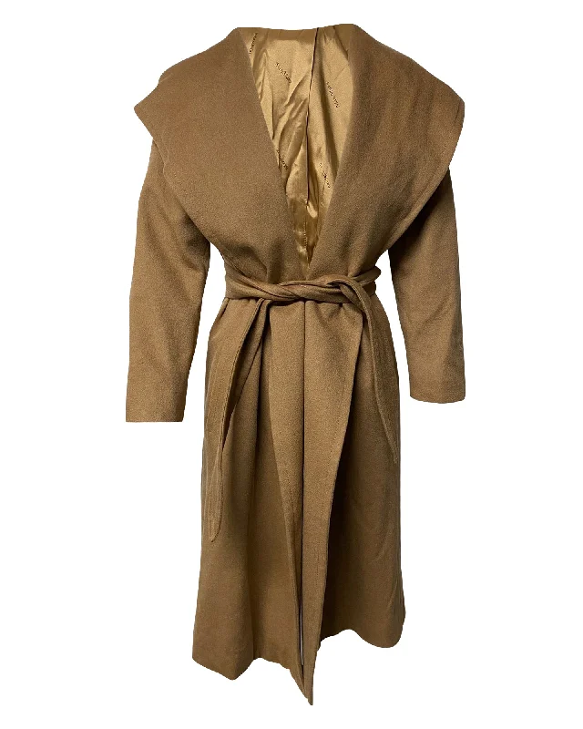 Women's faux fur coats in bright colors for a bold fashion statement Max Mara Hooded Coat in Brown Cashmere Women's faux fur coats in bright colors for a bold fashion statement Max Mara Hooded Coat in Brown Cashmere