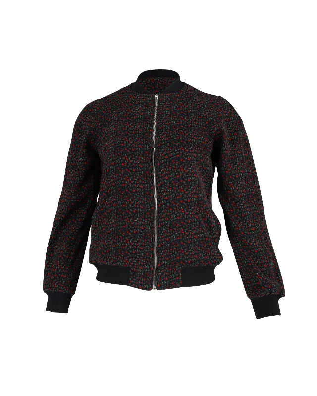 Shearling - lined women's leather coats for ultimate warmth and luxury Michael Kors Bomber Jacket in Floral Print Polyester Shearling - lined women's leather coats for ultimate warmth and luxury Michael Kors Bomber Jacket in Floral Print Polyester