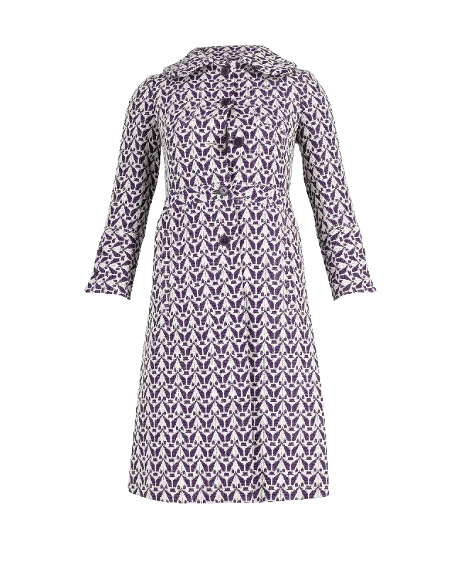 Women's long - sleeve wool coats in a houndstooth pattern for a classic charm Mulberry Single-Breasted Coat in Multicolor Viscose Women's long - sleeve wool coats in a houndstooth pattern for a classic charm Mulberry Single-Breasted Coat in Multicolor Viscose
