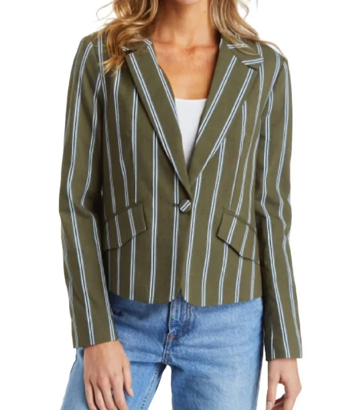 Oversized Women's Checkered Blazers in Black and White for a Trendy Style Nicki Blazer In Army Oversized Women's Checkered Blazers in Black and White for a Trendy Style Nicki Blazer In Army