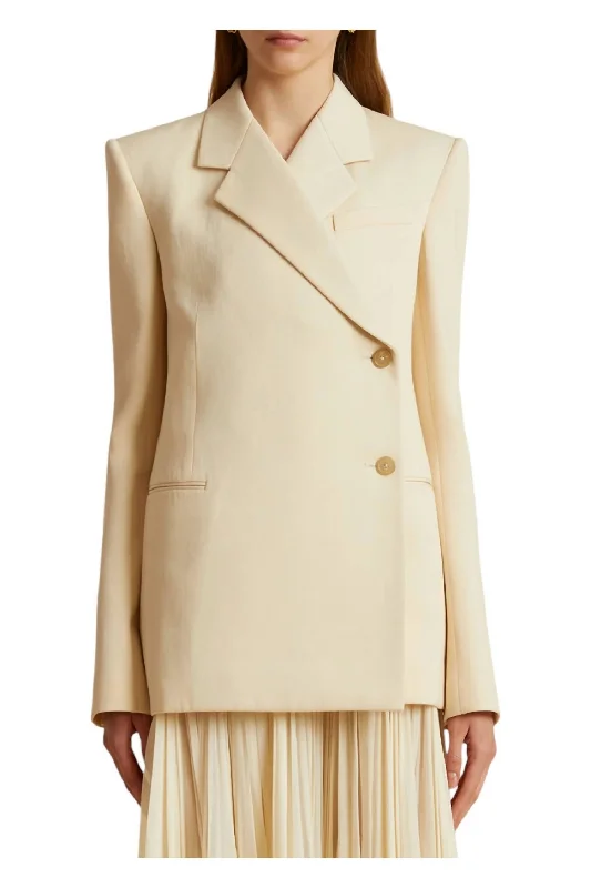 Plus Size Women's Ruffled Blazers in Pink for a Girly and Fashionable Look Otero Suit Jacket In Bone Plus Size Women's Ruffled Blazers in Pink for a Girly and Fashionable Look Otero Suit Jacket In Bone