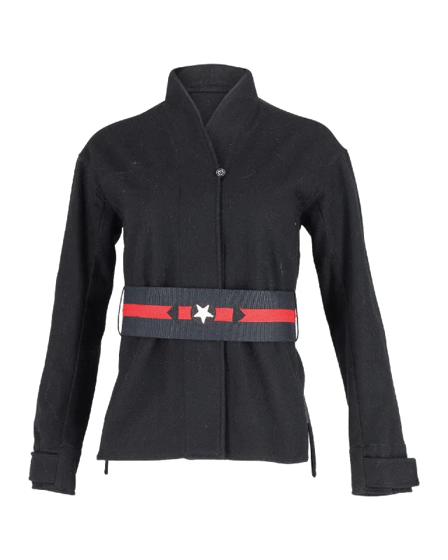 Women's waterproof parka coats with multiple pockets for practicality Prada Belted Jacket in Black Wool Women's waterproof parka coats with multiple pockets for practicality Prada Belted Jacket in Black Wool