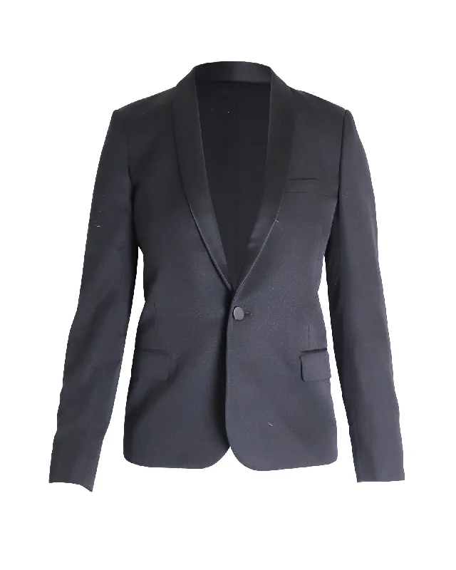 Plus Size Women's Ruffled Blazers in Pink for a Girly and Fashionable Look Saint Laurent Single-Breasted Blazer in Black Wool Plus Size Women's Ruffled Blazers in Pink for a Girly and Fashionable Look Saint Laurent Single-Breasted Blazer in Black Wool