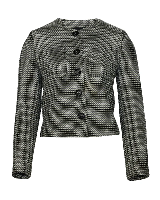 Women's longline double - breasted camel coats for a sophisticated look Sandro Paris Collarless Tweed Jacket in Multicolor Polyamide Women's longline double - breasted camel coats for a sophisticated look Sandro Paris Collarless Tweed Jacket in Multicolor Polyamide